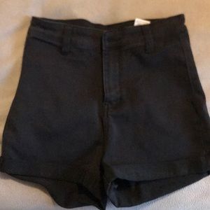Black jean shorts